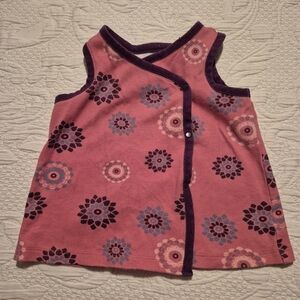 Tea Collection girls 6-12 months kimono pink and purple top GUC